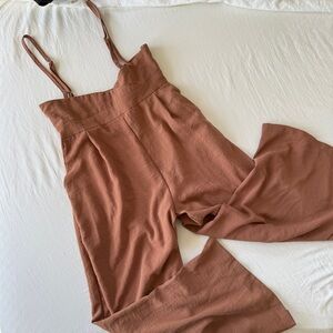 Women's Overall Style Jumpsuit in Terracotta